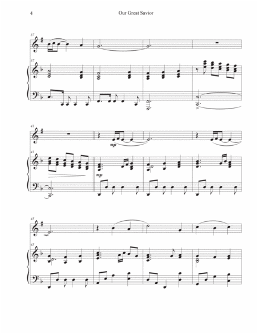 Our Great Savior (Clarinet-Piano) Clarinet Solo scores gallery preview page 4