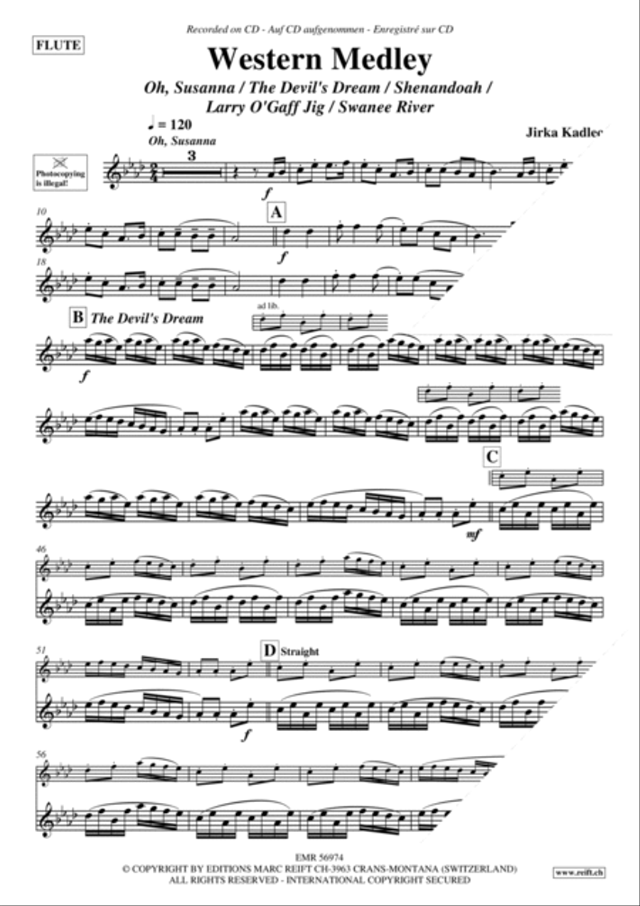 Western Medley Flute Solo scores gallery preview page 3