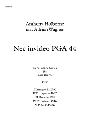 Nec invideo PGA 44 (Anthony Holborne) Brass Quintet arr. Adrian Wagner