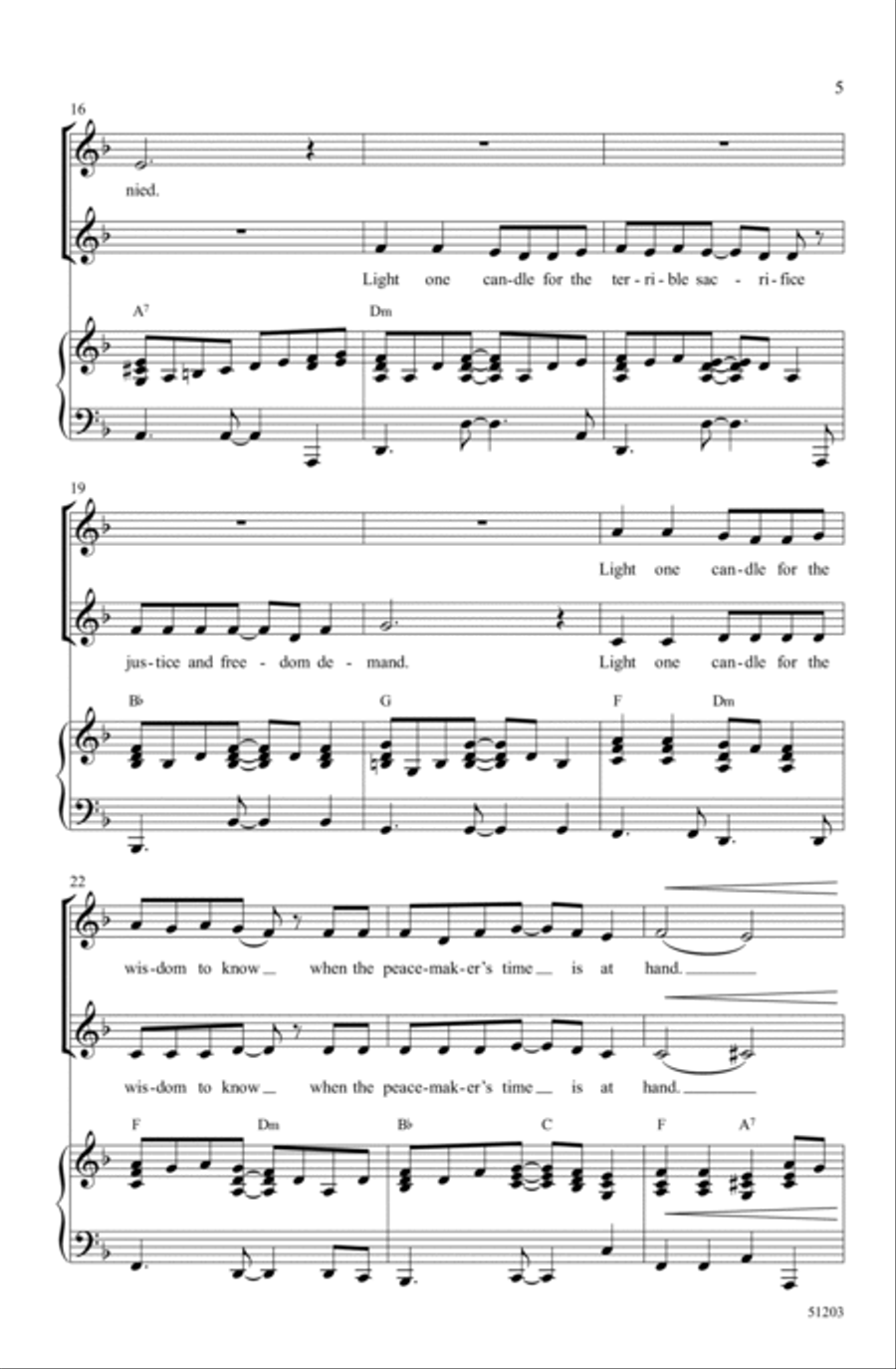Light One Candle Choir scores gallery preview page 4