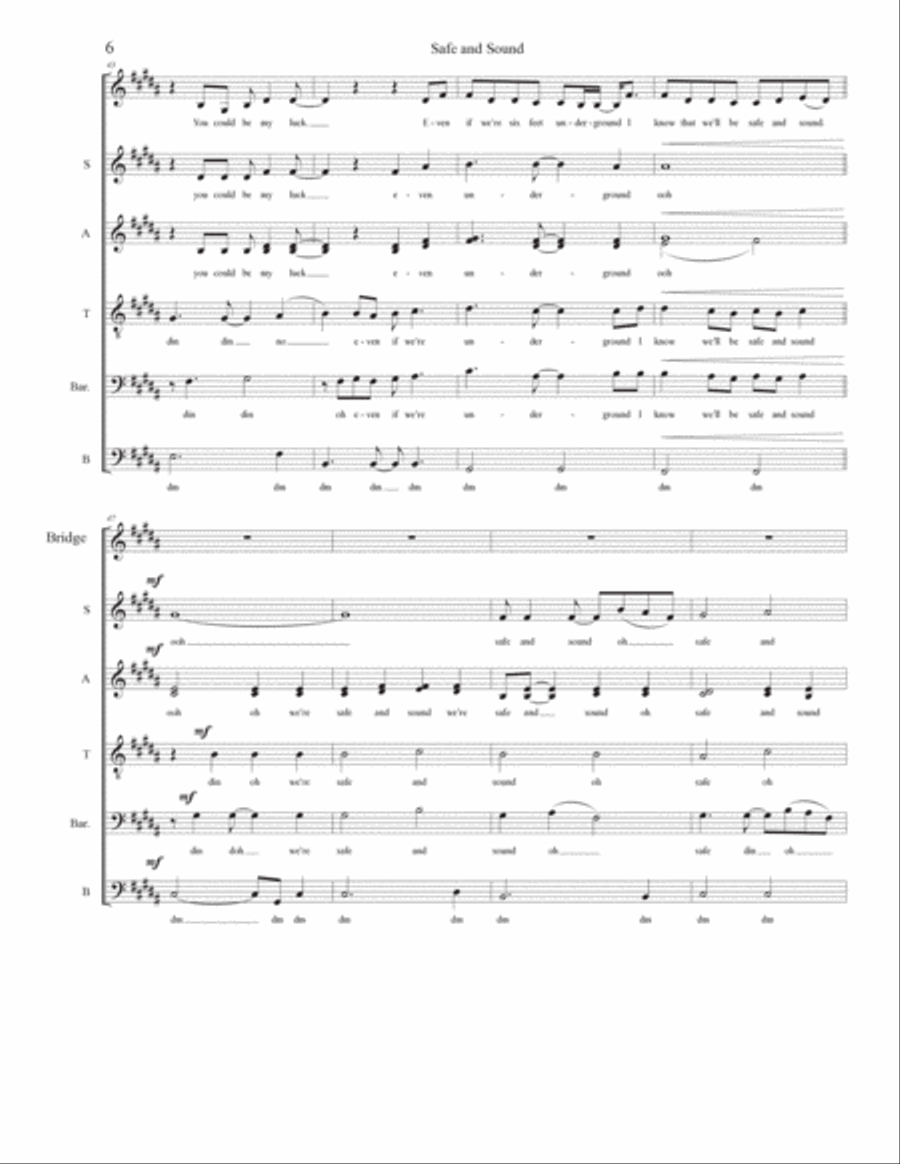 Safe And Sound 4-Part scores gallery preview page 6
