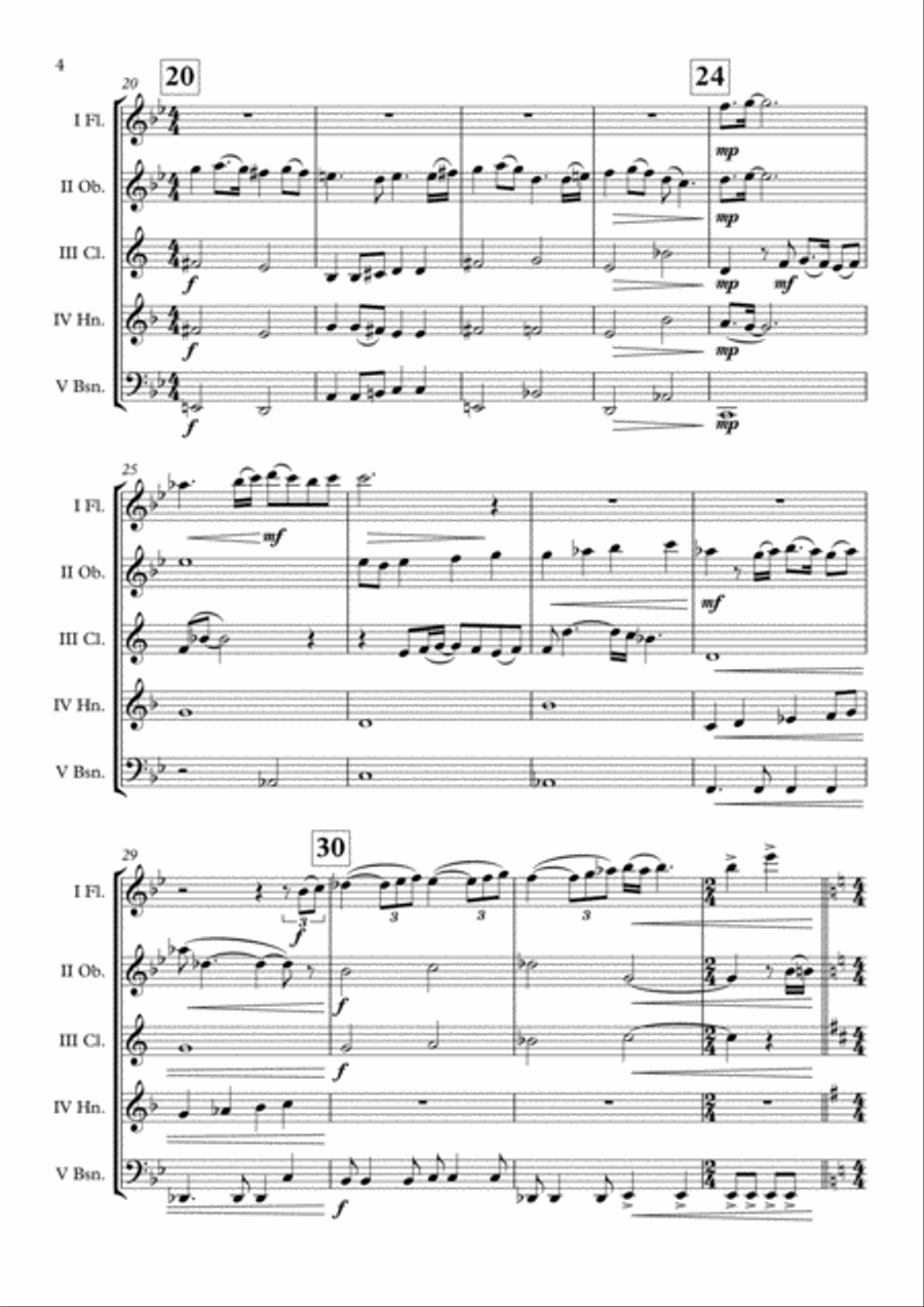 I See You (Theme From Avatar) Woodwind Quintet scores gallery preview page 5