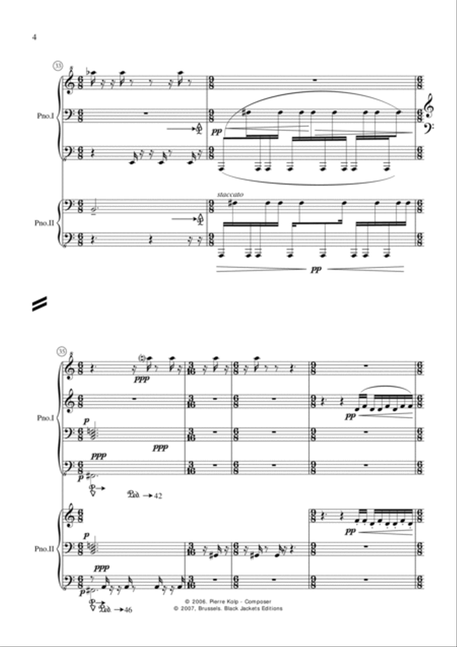 The Bollin' Stones (for two pianos) 2 Pianos, 4-Hands scores gallery preview page 4