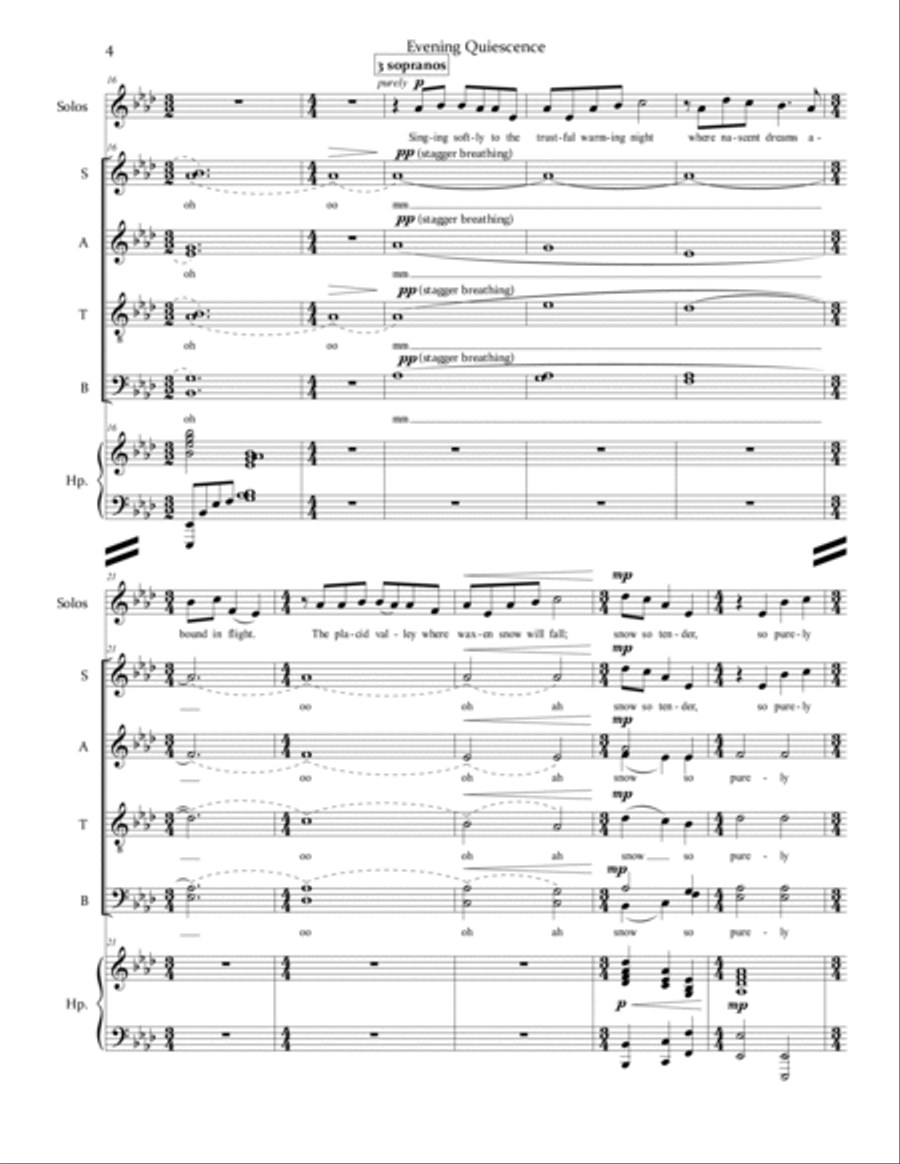 Evening Quiescence 4-Part scores gallery preview page 4