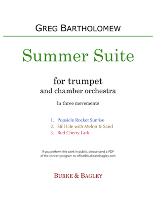 Summer Suite for trumpet & chamber orchestra