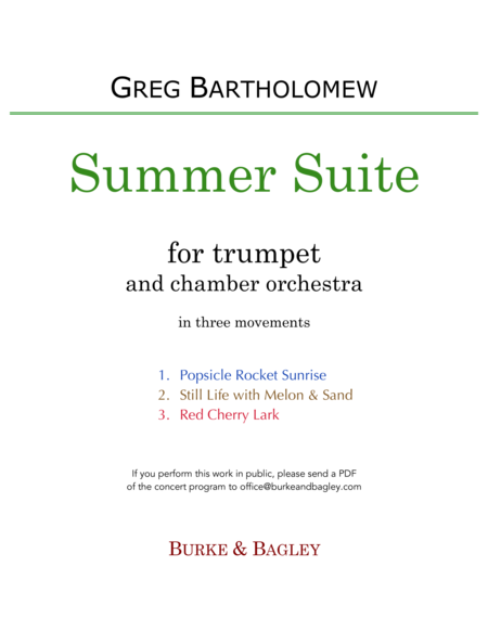 Summer Suite for trumpet & chamber orchestra image number null