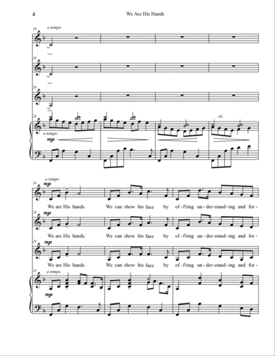 We are His Hands - SSA SSA scores gallery preview page 4