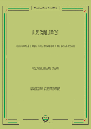 Chausson-Le colibri, for Violin and Piano