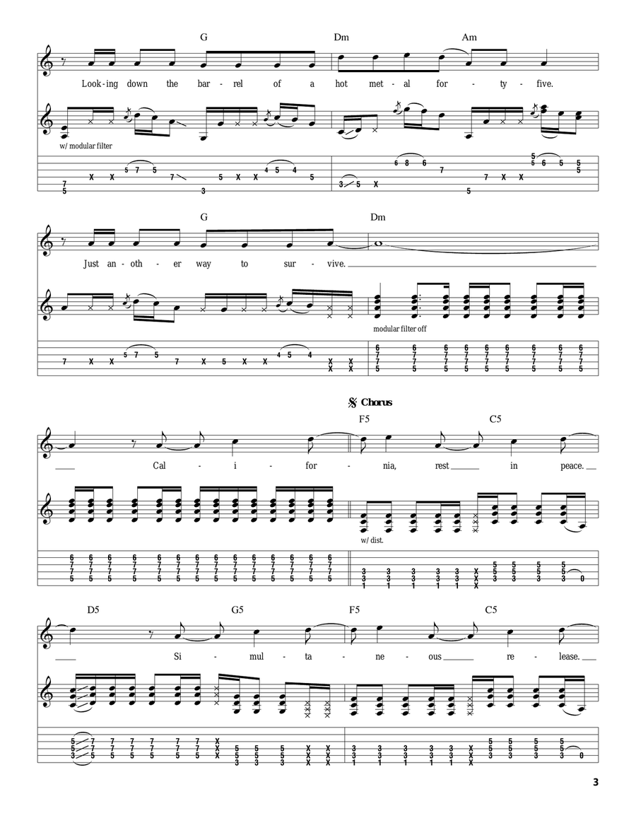 Dani California Dani California Acoustic Guitar scores gallery preview page 3