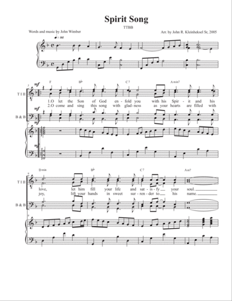 Spirit Song Spirit Song TTBB scores gallery preview page 1