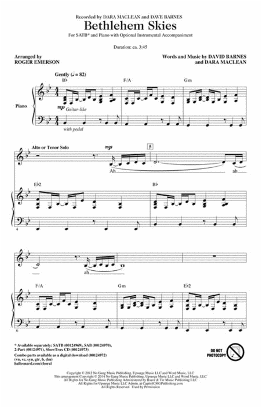 Bethlehem Skies 4-Part scores gallery preview page 2