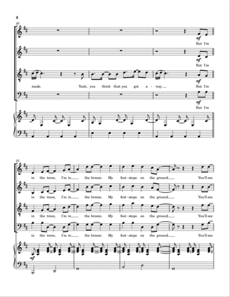 Can't Catch Me Now 4-Part scores gallery preview page 5