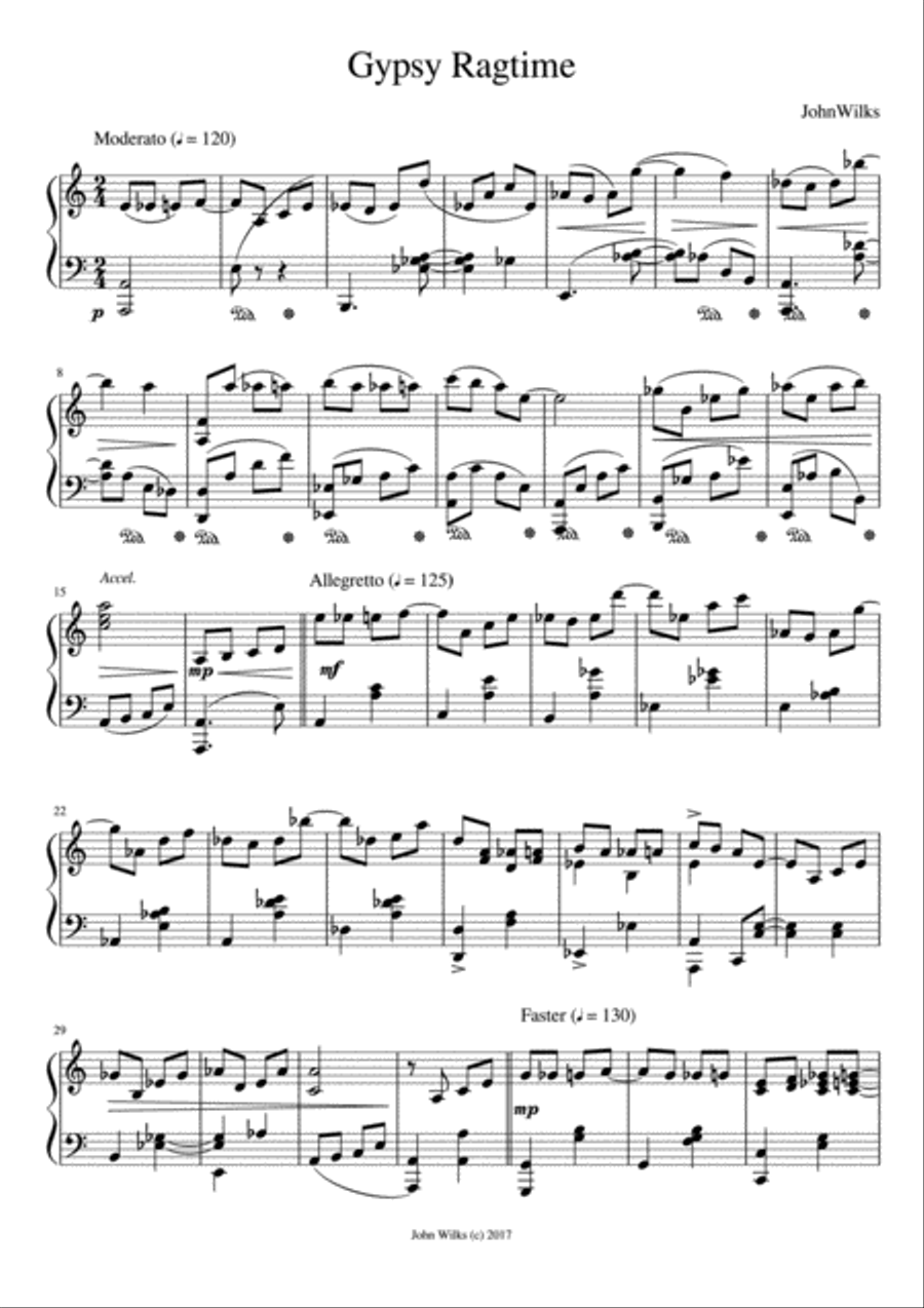 Gypsy Ragtime Piano Solo scores gallery preview page 1