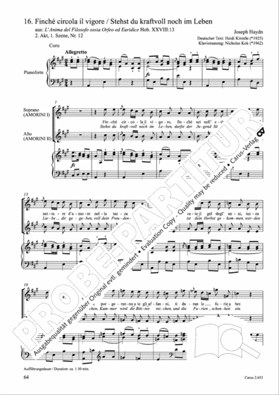 Choral collection Great Opera Choruses - Mozart * Haydn (choir & piano) Choir scores gallery preview page 75