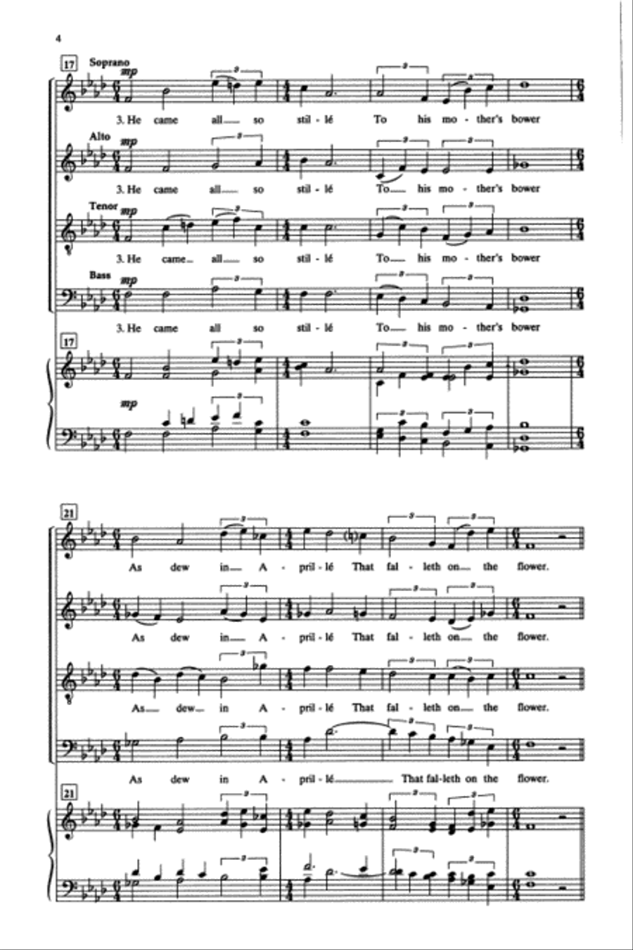 I Sing of a Maiden 4-Part scores gallery preview page 3
