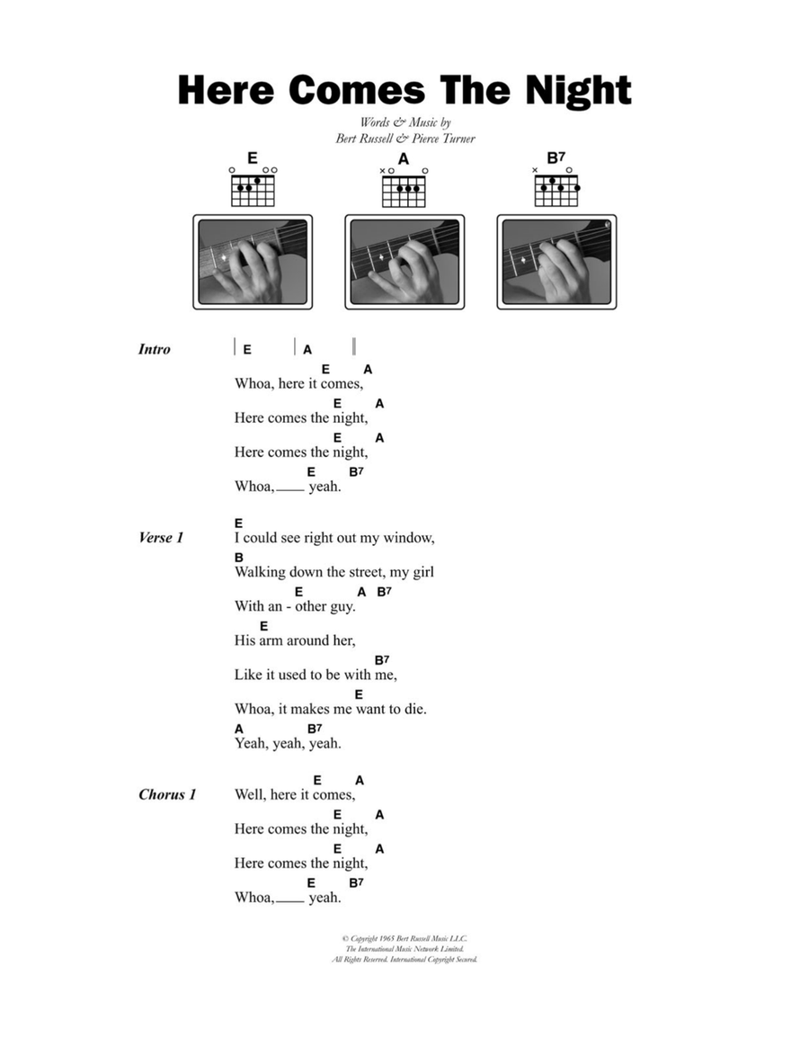 Here Comes The Night Acoustic Guitar scores gallery preview page 1