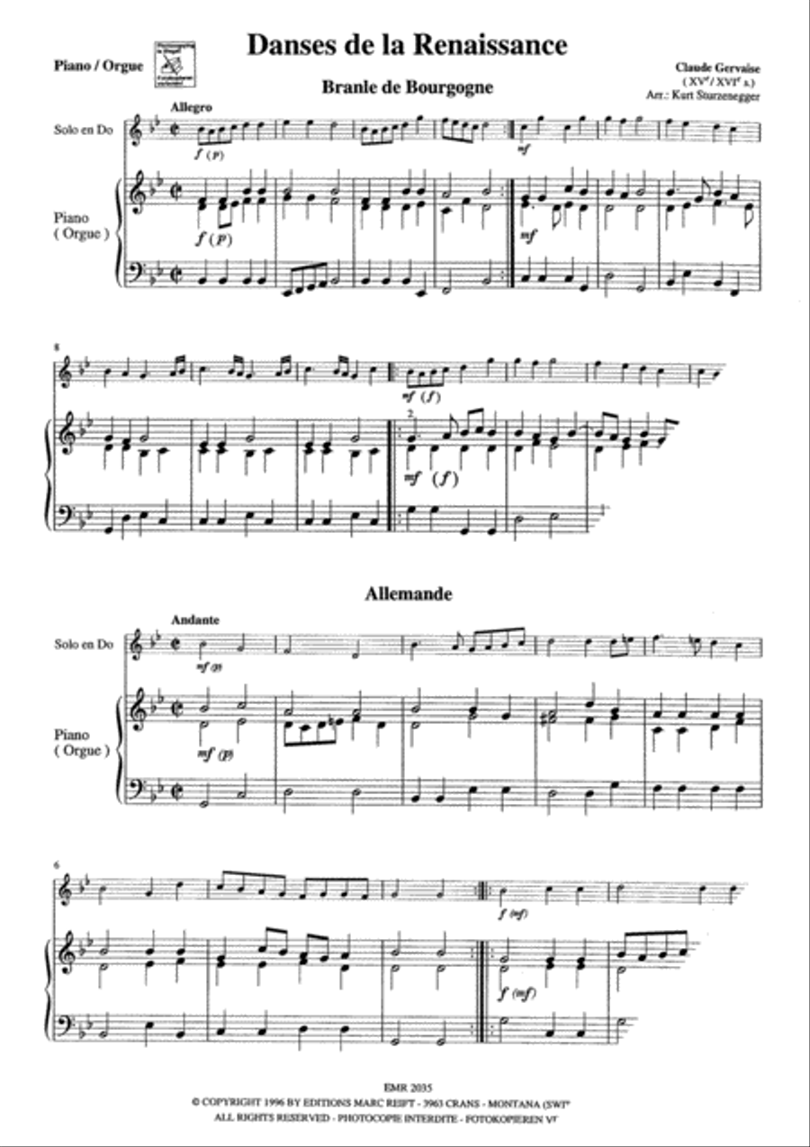 Danses de la Renaissance Horn scores gallery preview page 3