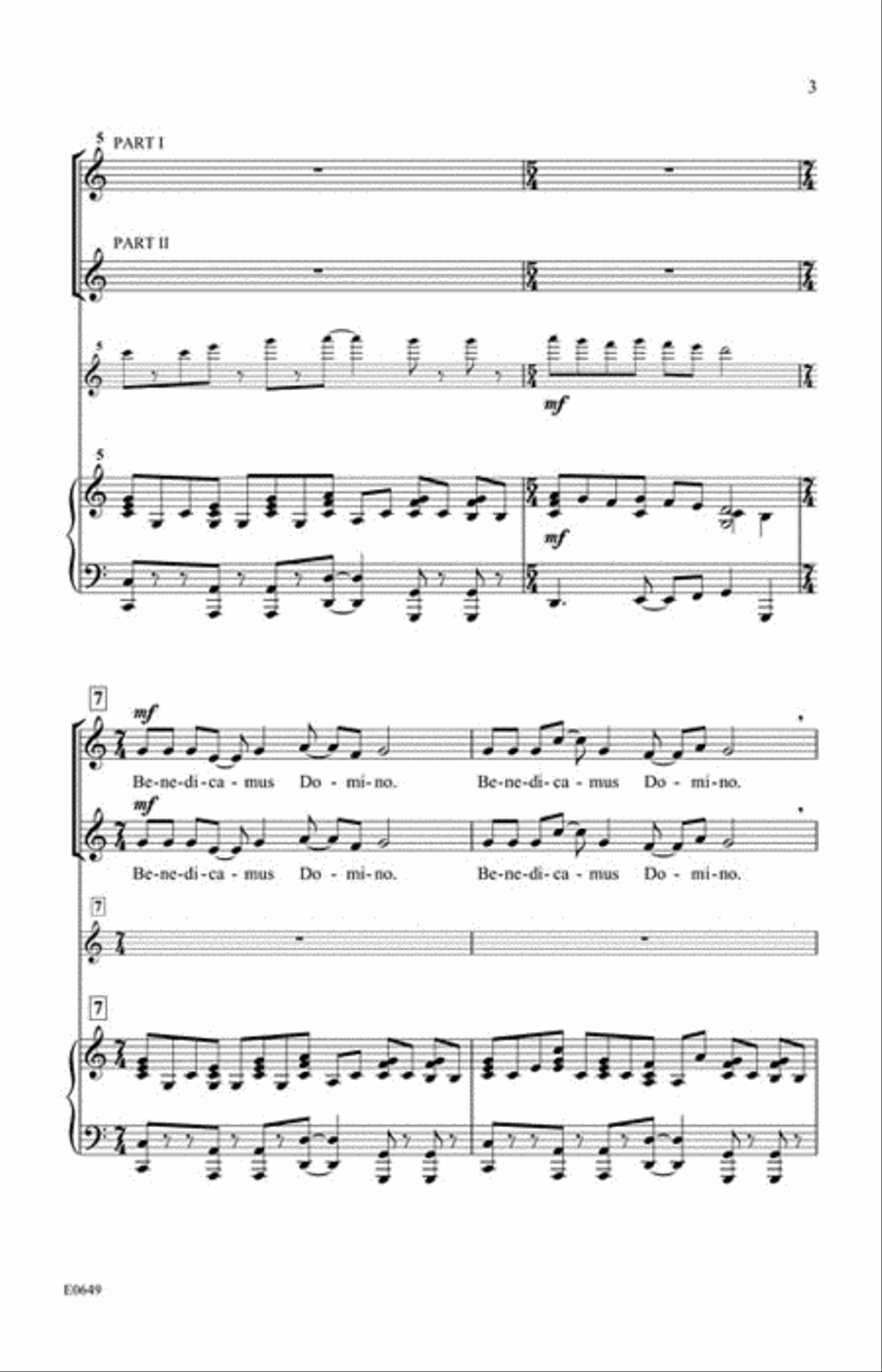 Benedicamus Domino Choir scores gallery preview page 3