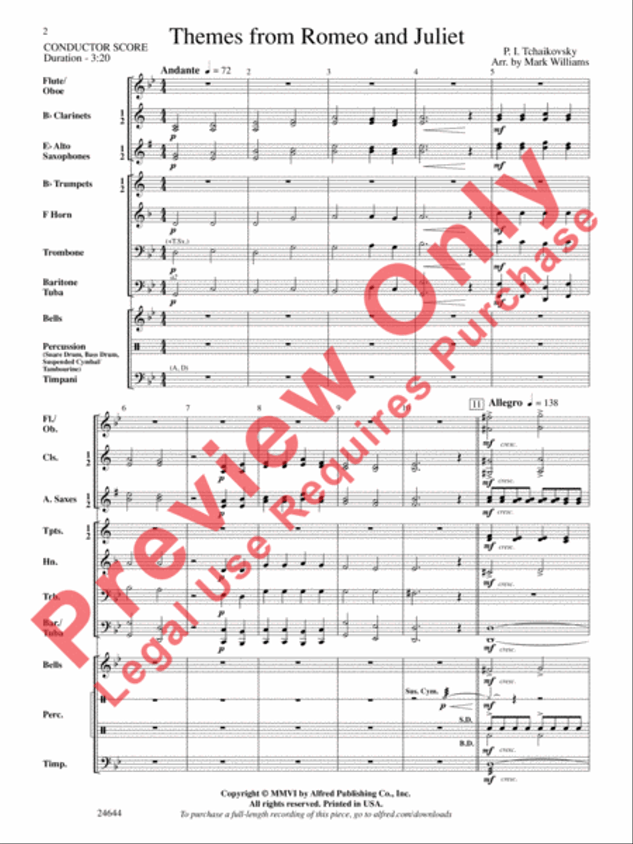 Romeo and Juliet, Themes from Concert Band scores gallery preview page 3