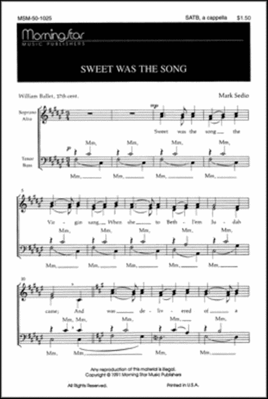 Sweet Was the Song 4-Part scores gallery preview page 1