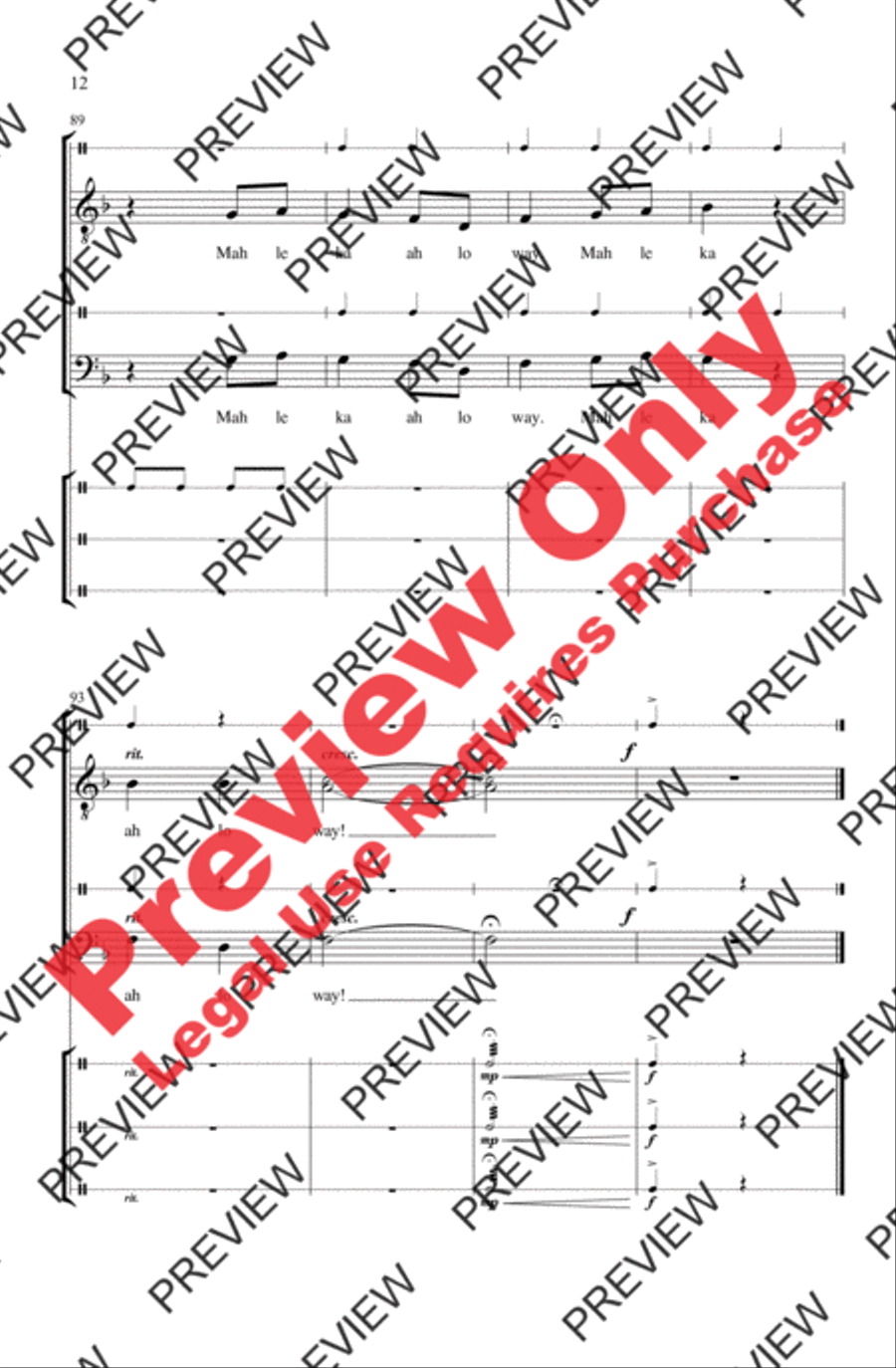 Tongo Tongo Men's Choir scores gallery preview page 12