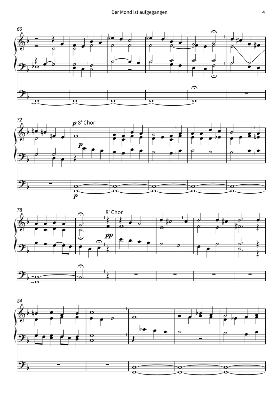 Der Mond ist aufgegangen by Johann Abraham Peter Schulz Organ - Digital Sheet Music page 6