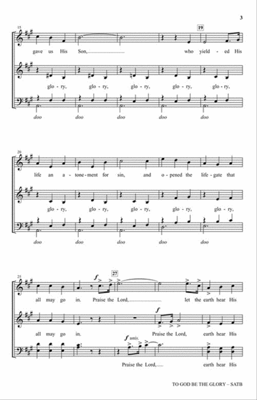 To God Be the Glory To God Be the Glory 4-Part scores gallery preview page 3