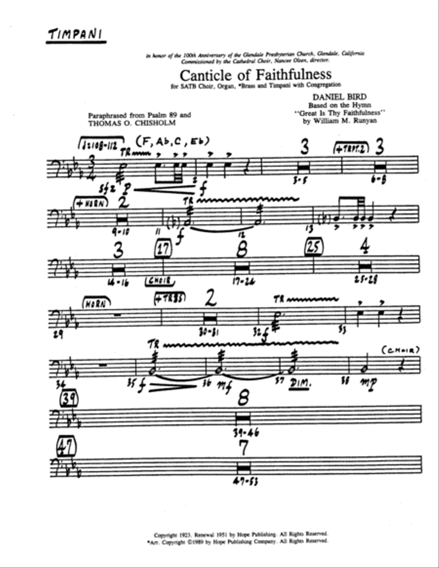 Canticle of Faithfulness- Brass Parts-Digital Download Choir scores gallery preview page 13