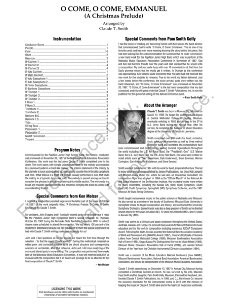 O Come, O Come, Emmanuel Concert Band scores gallery preview page 3