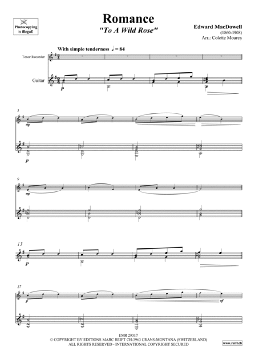 Romance Romance Tenor Recorder scores gallery preview page 3