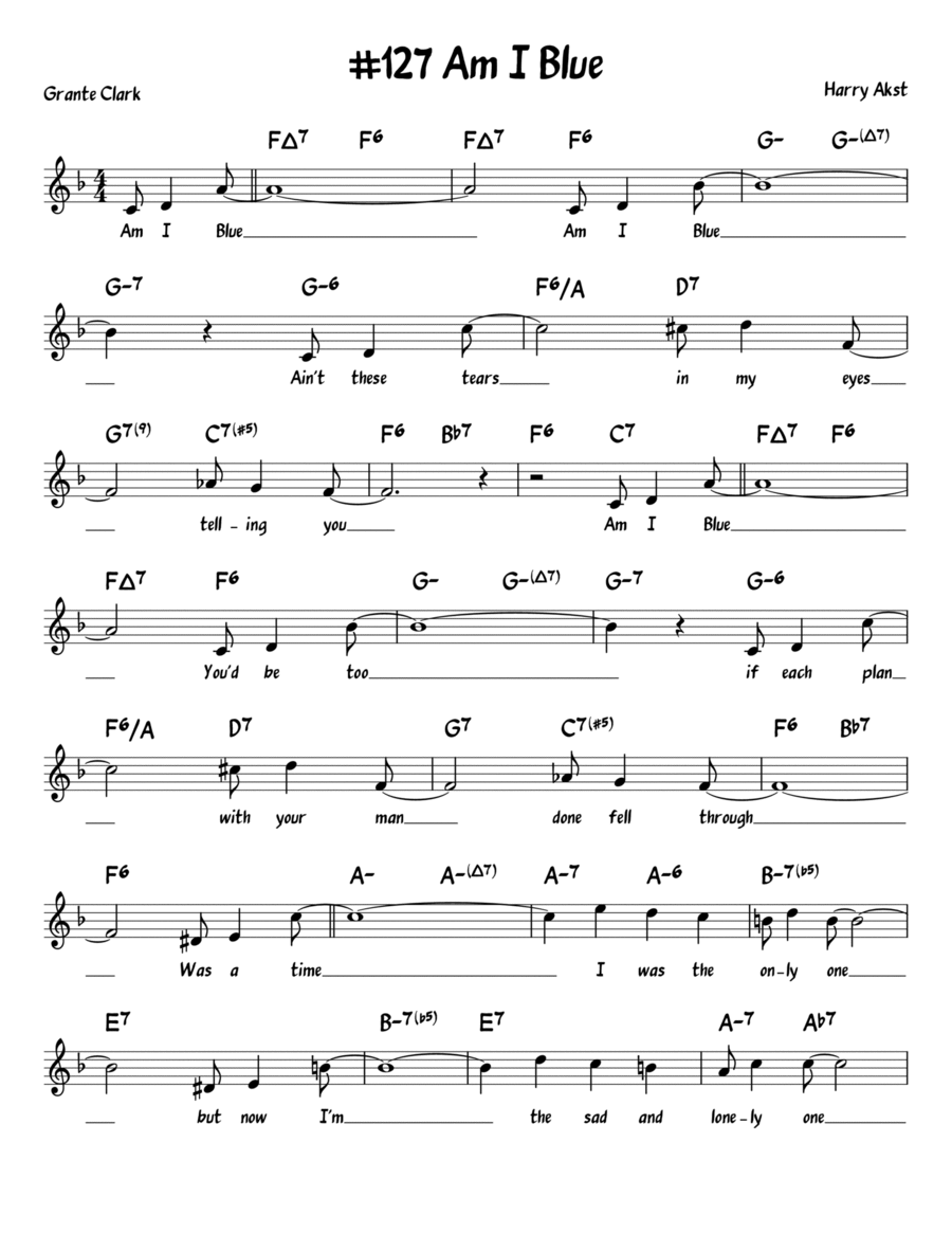 Am I Blue Am I Blue Piano scores gallery preview page 1