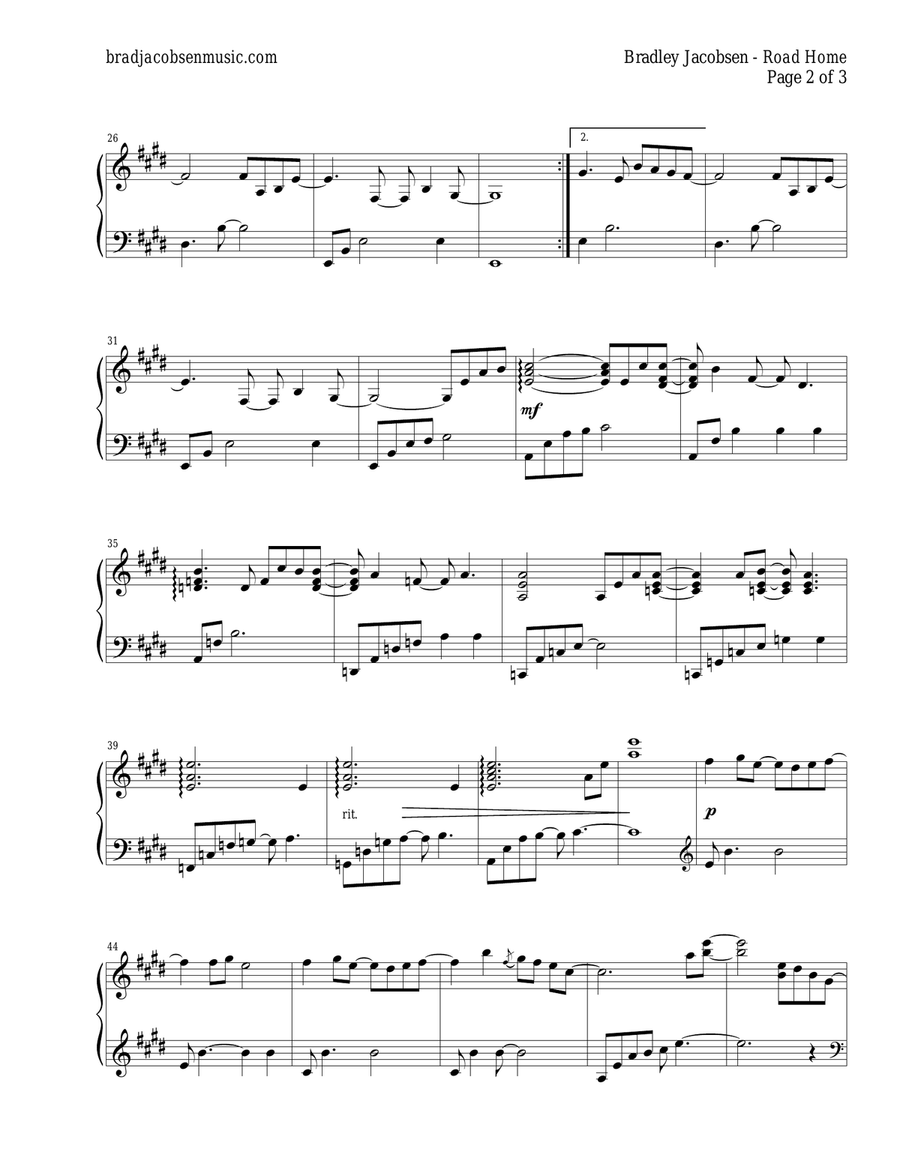 Road Home Road Home Piano Solo scores gallery preview page 2