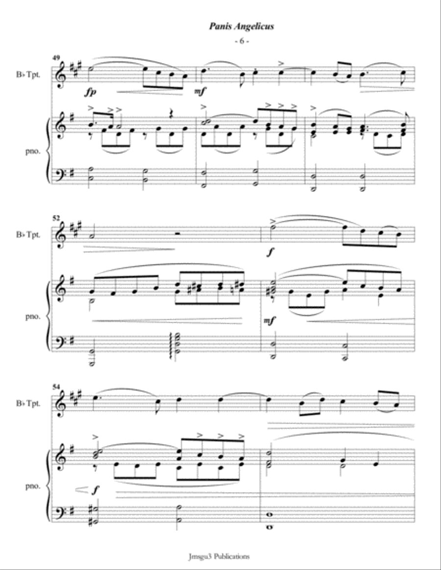 Franck: Panis Angelicus for Trumpet & Piano B-Flat Trumpet scores gallery preview page 6