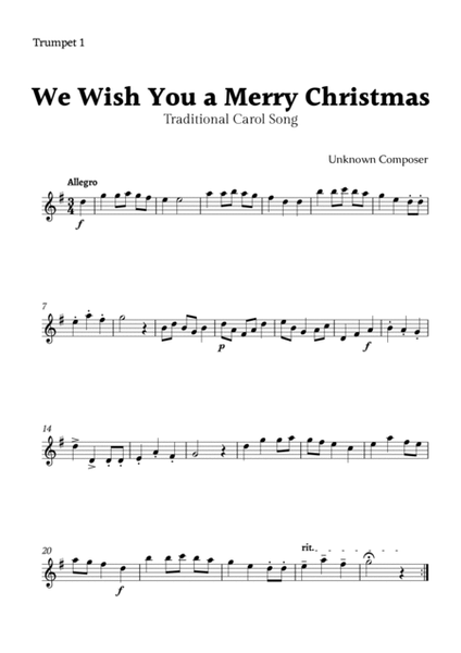 We Wish you a Merry Christmas Trumpet Duet image number null