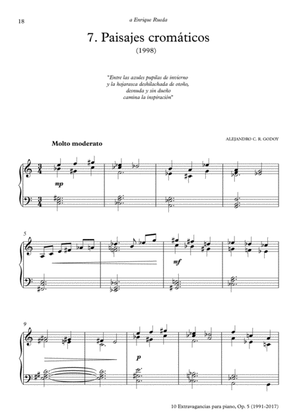 10 Extravagancias para piano, Op. 5 (2017) 7. Paisajes cromáticos