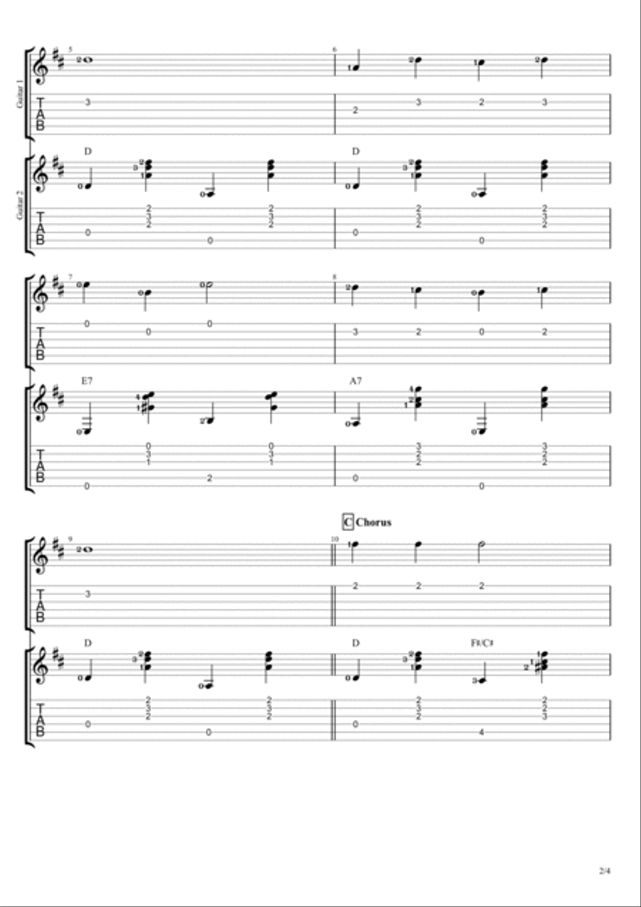 Aura Lee Acoustic Guitar scores gallery preview page 2