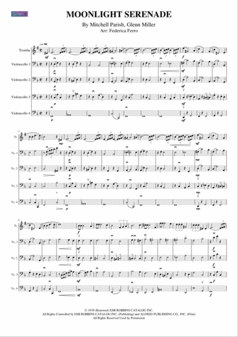 Moonlight Serenade Moonlight Serenade Trumpet Duet scores gallery preview page 1