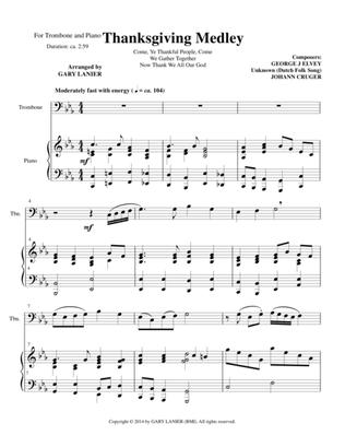 THANKSGIVING MEDLEY (Trombone/Piano with Trombone Part)