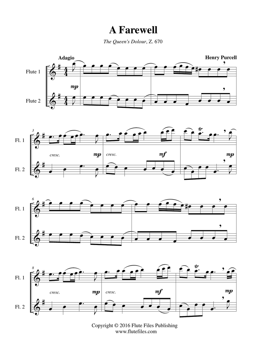 A Farewell - Flute Duet Flute Duet scores gallery preview page 3
