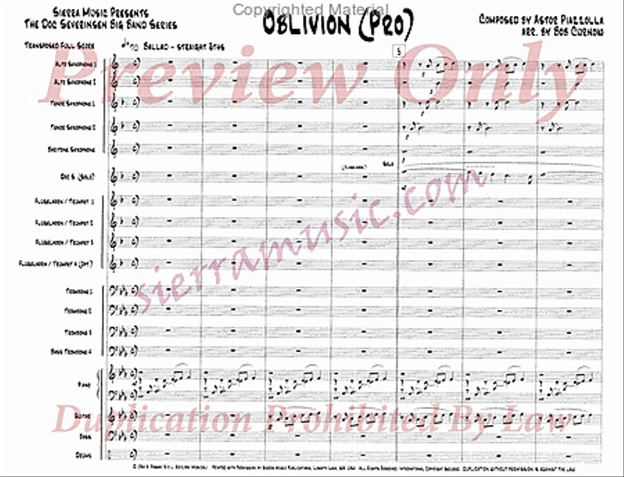 Oblivion (for Doc) Jazz Ensemble scores gallery preview page 2