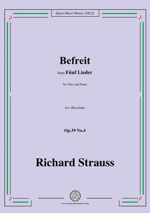 Richard Strauss-Befreit,in e flat minor,Op.39 No.4