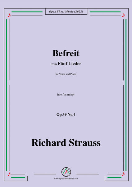Richard Strauss-Befreit,in e flat minor,Op.39 No.4 image number null