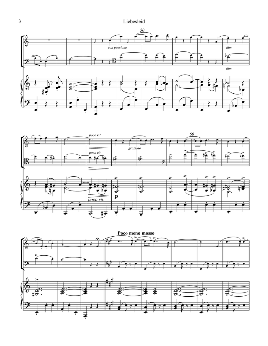Liebesleid for piano trio Piano Trio scores gallery preview page 4