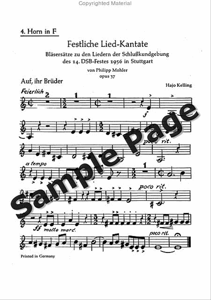 Mohler Ph Festliche Liedkantate Op37(dsb TTBB scores gallery preview page 14