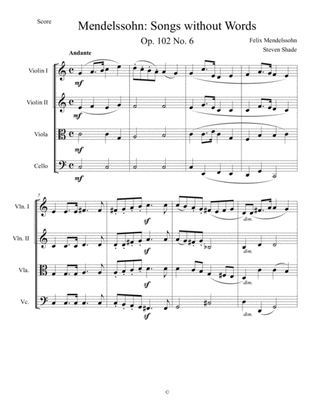 Mendelssohn - Songs without Words, Op. 102 No. 6