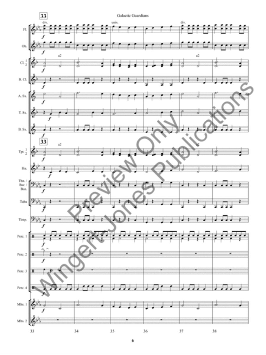 Galactic Guardians Concert Band scores gallery preview page 10
