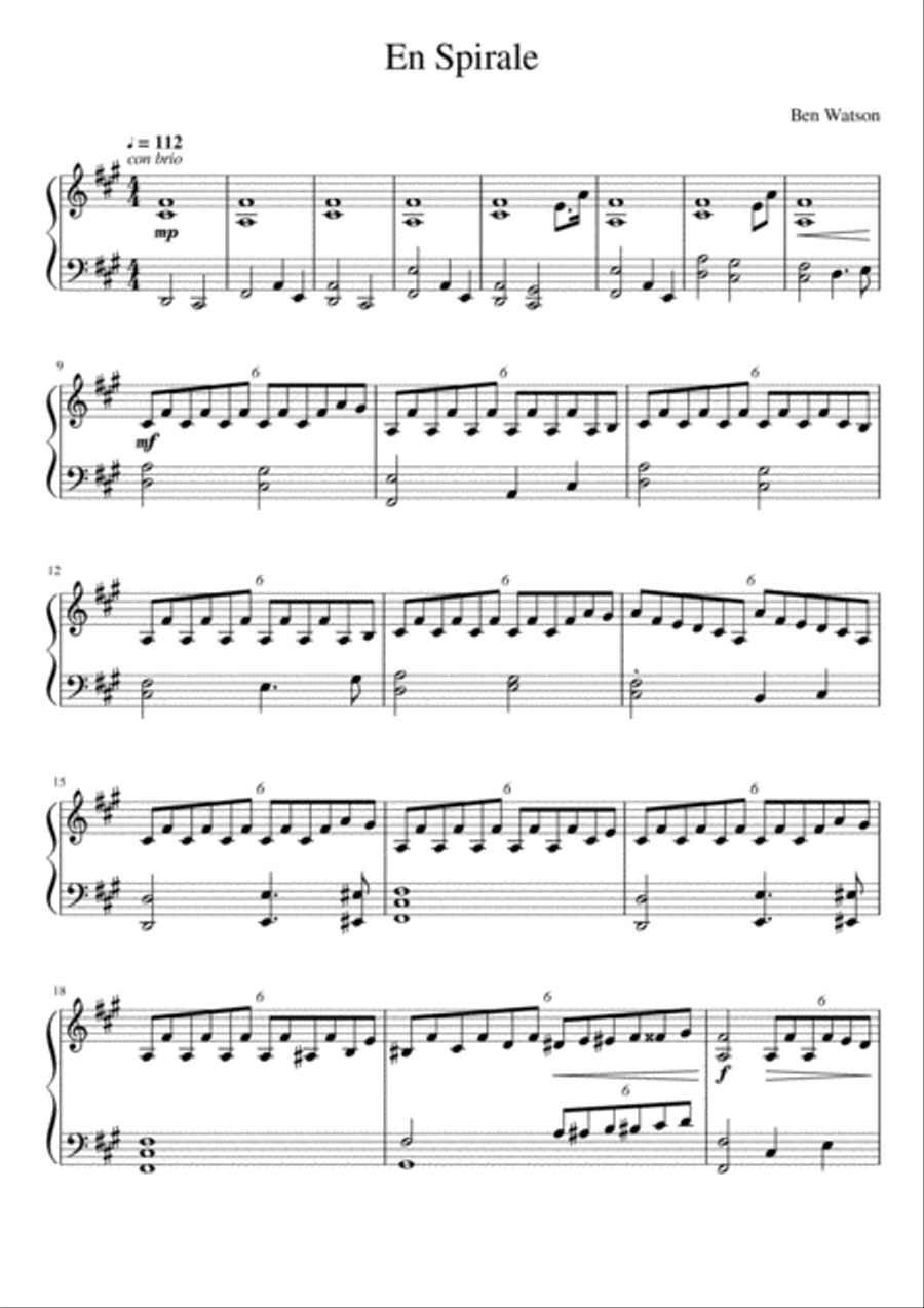 En Spirale En Spirale Piano Solo scores gallery preview page 1