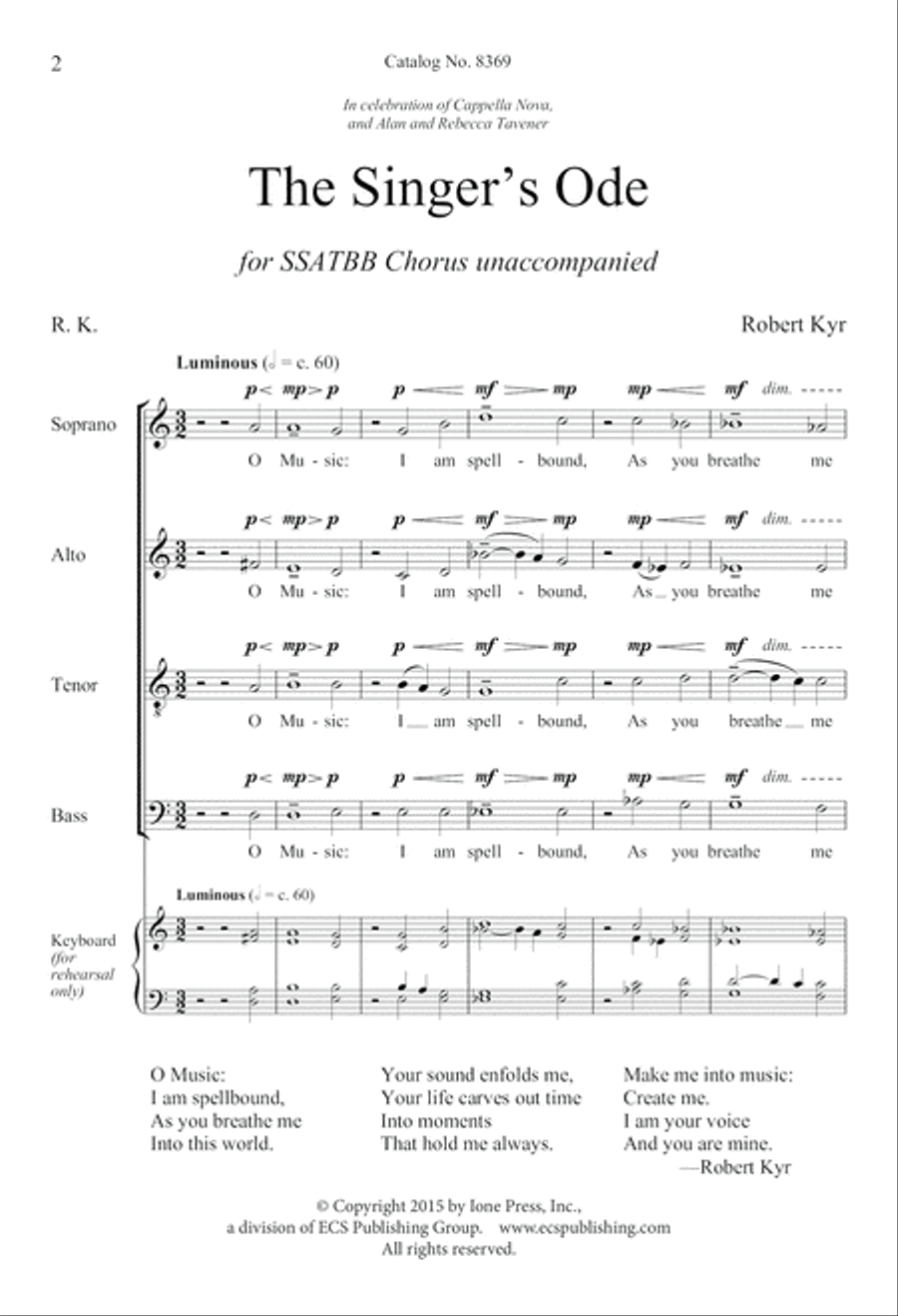The Singer's Ode A Cappella scores gallery preview page 2