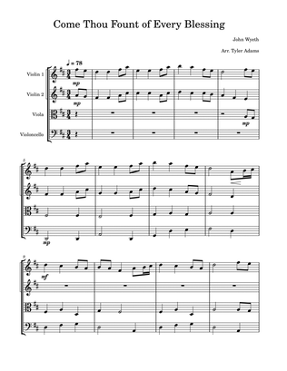 Come Thou Fount of Every Blessing (String Quartet)