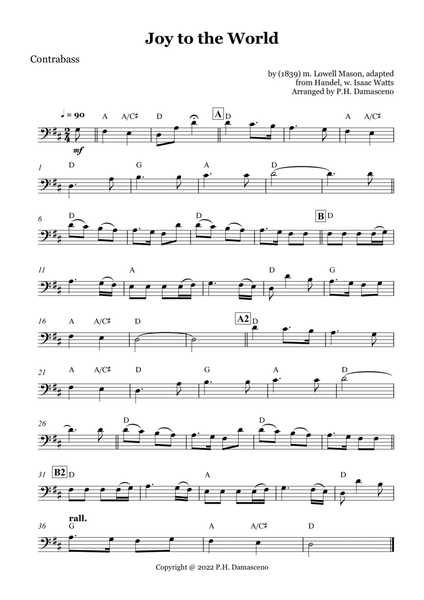 Joy to the World - Contrabass Solo with Chords image number null